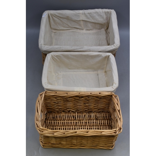 689 - Five Wicker Storage Baskets (Largest 16.5