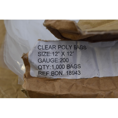 767 - Approx 1000 12”x12” Clear Poly Bags