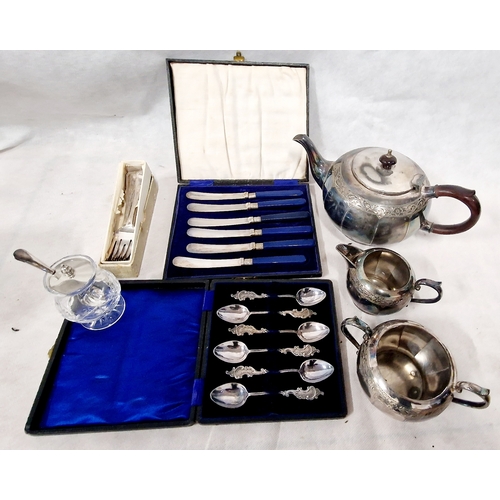 771 - Selection of House Clearance Silver Plated Ware Includes Teapot, Tea Spoons and More