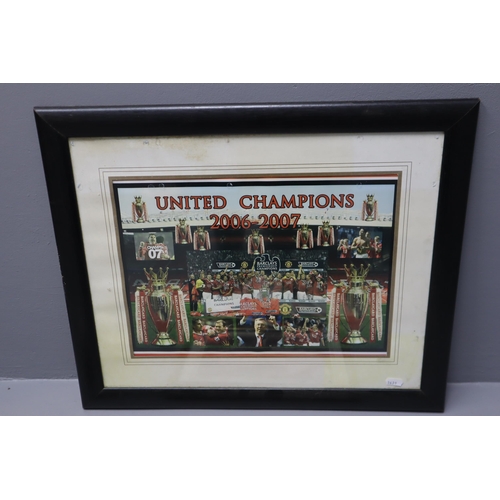 776 - Football Ephemera includes Manchester United Framed 2006-2007 Champions Leque, Zippo Lighter, Piggy ... 