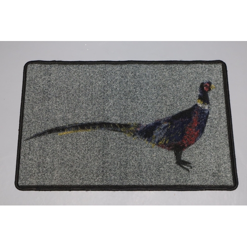 718 - Grey Pheasant Non Slip Door Mat 50cm x 80cm