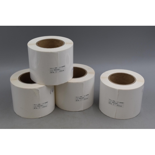 722 - Four Rolls of Gloss Printing Labels, Approx 150mmx100mm