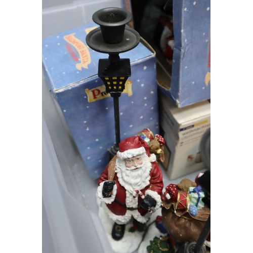 852 - Selection of Christmas Items Including Candle Holders, Santa Claus Outfit, Christmas Tree and More