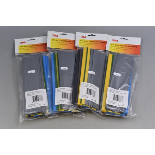 730 - Four Packs of 3M GTI-3000 Heat Shrink Tubing, Ten in Each Pack