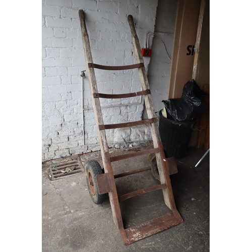 563D - Huge Cast Iron and Wood Railway Slingsby Sack Truck