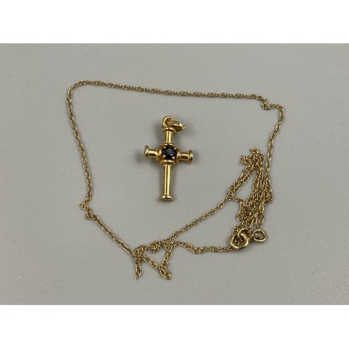 13A - Hallmarked 375 (9ct) Gold Cross Pendant Necklace (Weight 2.81 grams) Complete with Presentation Box