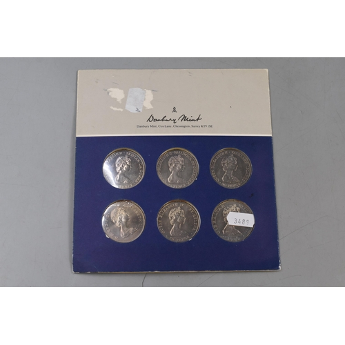 275 - Set of Six 1980 Uncirculated Crowns Commemorating Queen Mother's 80th Birthday by Danbury Mint