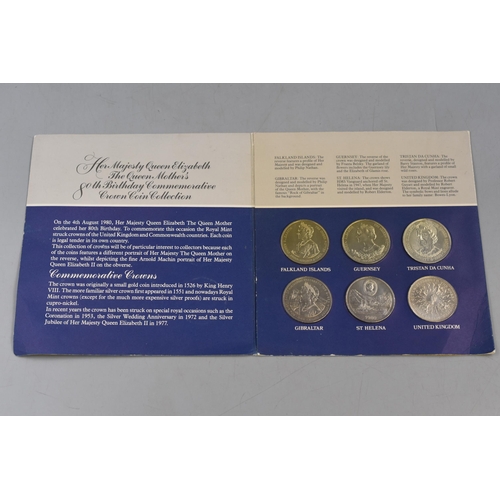 275 - Set of Six 1980 Uncirculated Crowns Commemorating Queen Mother's 80th Birthday by Danbury Mint