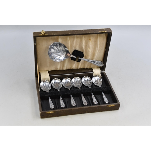 414 - Vintage Seven Piece Stainless Spoons in Presentation Box