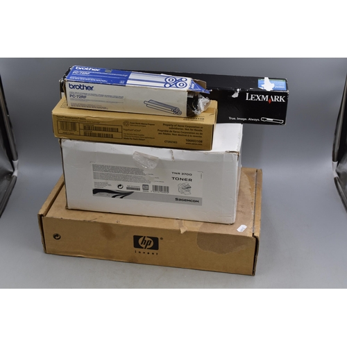 716 - A Selection of New Laser Toners, And a HP PSU. Includes Lexmark, Brother, Xerox, And Sagem