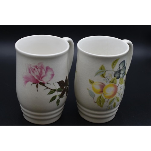 8 - Selection of Vintage Sylvac Pottery items to include Two Cups, Swan Vase and Two Posy Bowls (1 a/f)