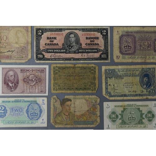 18A - Mixed Selection of Old Banknotes, includes Canada, Egypt, Malta, France and more