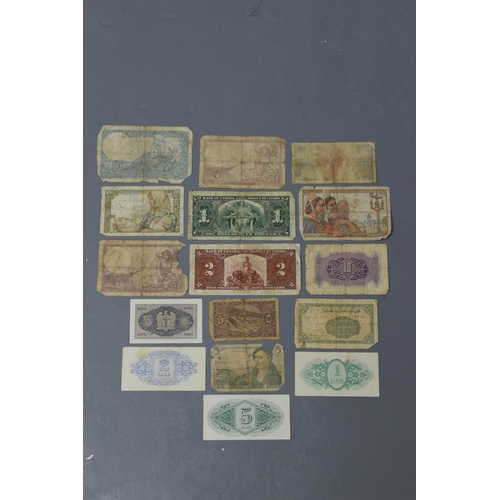 18A - Mixed Selection of Old Banknotes, includes Canada, Egypt, Malta, France and more