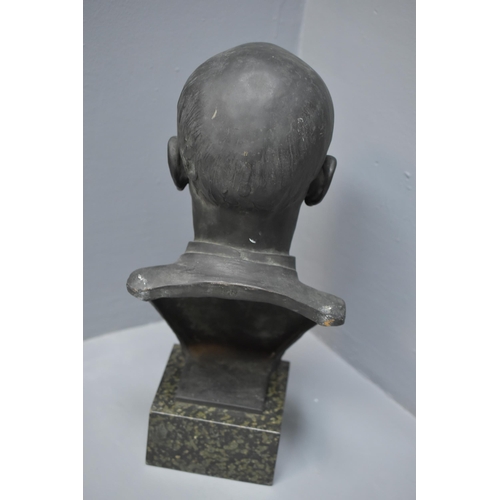 1A - Large Bronze Bust of Reverend Canon Samuel by T Hall 1935, Fixed on to Marble Plinth with Plaque (19... 