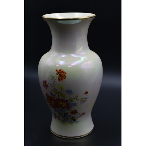 26 - Vintage Sadler Floral Lustre Vase (8”)