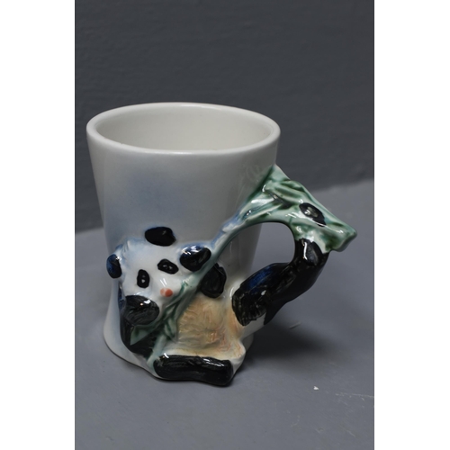 33 - Three Novelty Animal Themed Mugs to include Panda, Giraffe and Lion by L Dake China