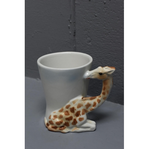 33 - Three Novelty Animal Themed Mugs to include Panda, Giraffe and Lion by L Dake China