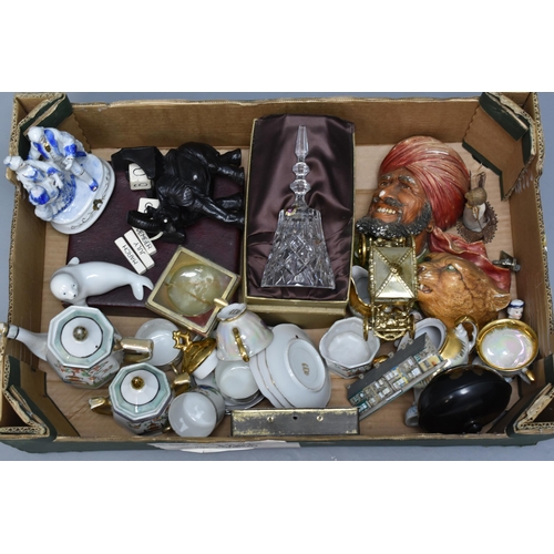 45 - Mixed Lot to include Willow Tree Figure, Boxed Spoon Set, Crystal Bell in Box, Arabian Man Figure, E... 