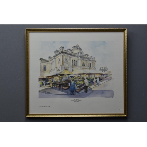 47A - Limited Edition Original Print by Helen L Rose Entitled “The Market”. Depicting a Scene ... 