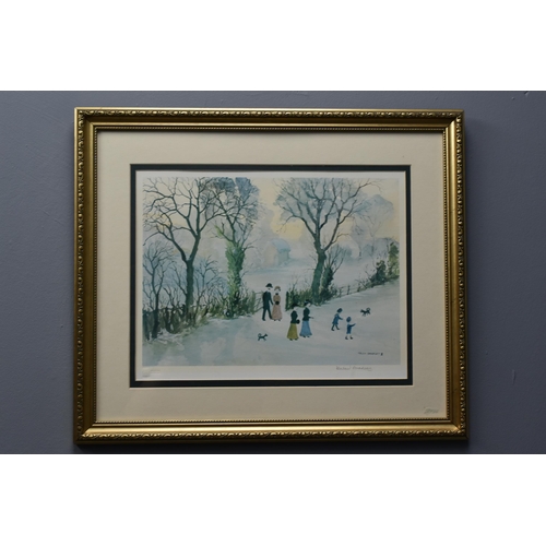 48 - Helen Bradley Signed Print entitled Going Home Through the Snow in Framed and Glazed Mount (22