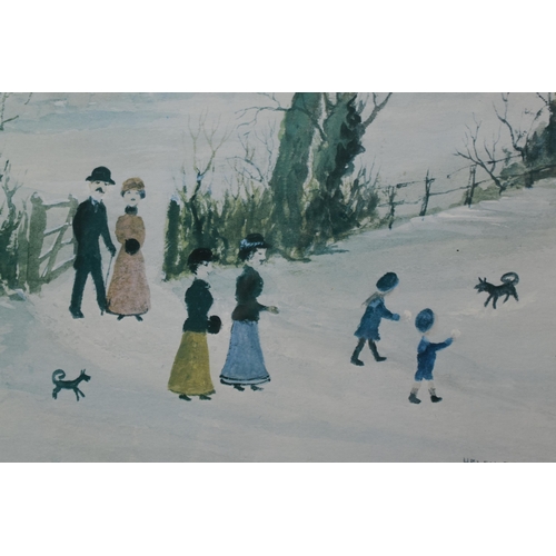 48 - Helen Bradley Signed Print entitled Going Home Through the Snow in Framed and Glazed Mount (22