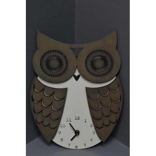 73 - Three Clocks to include Owl Clock (working)