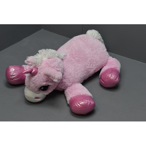 38A - Large Pink and White Unicorn Teddy (41”)