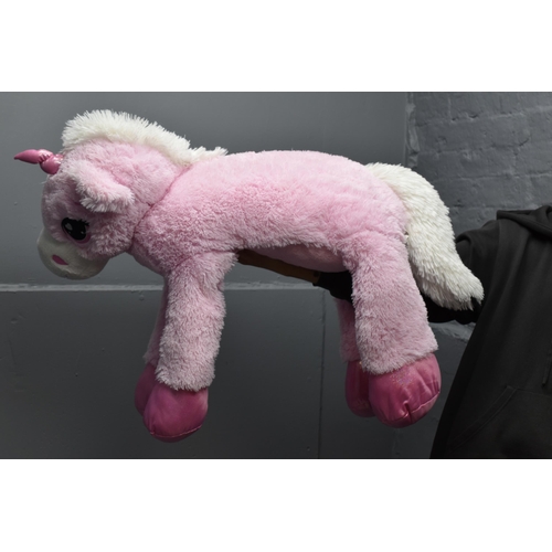 38A - Large Pink and White Unicorn Teddy (41”)