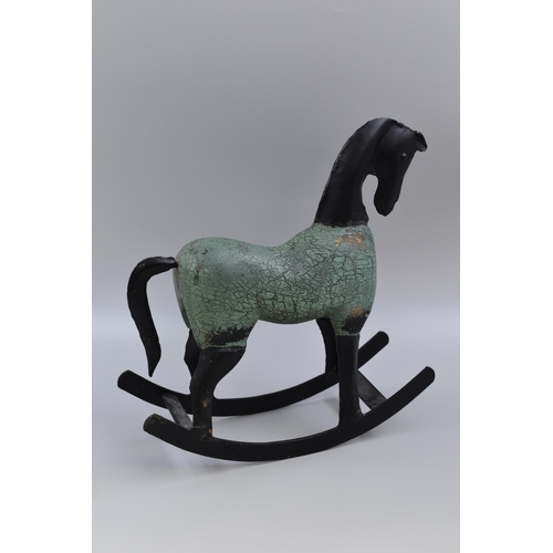 256 - A Vintage Metal Rocking Horse Figure, Approx 13