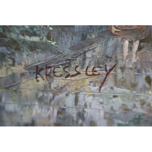 314 - Two oil on canvas impressionist paintings in the style of Margaret Hyatt Kressley, one signed but un... 