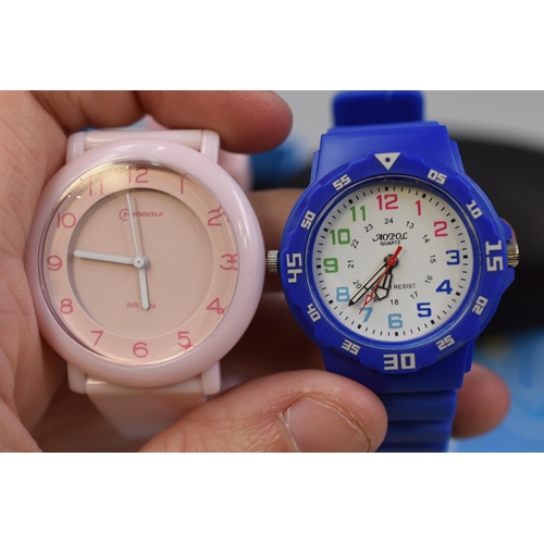 70 - Two Children's Watches - Pink and Blue - New in Box - Working