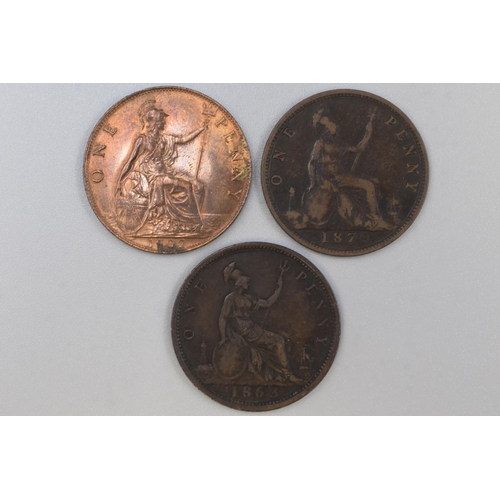 84 - Three Pennies (Victoria 1863 & 1879, Edward VII 1902)