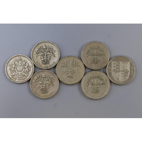 98 - Seven Old Pound Coins from 1983 onwards