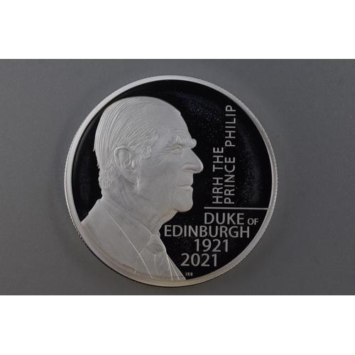 100 - The Royal Mint Duke of Edinburgh 2021 UK £5 Silver Proof Piedfort Coin complete with Case