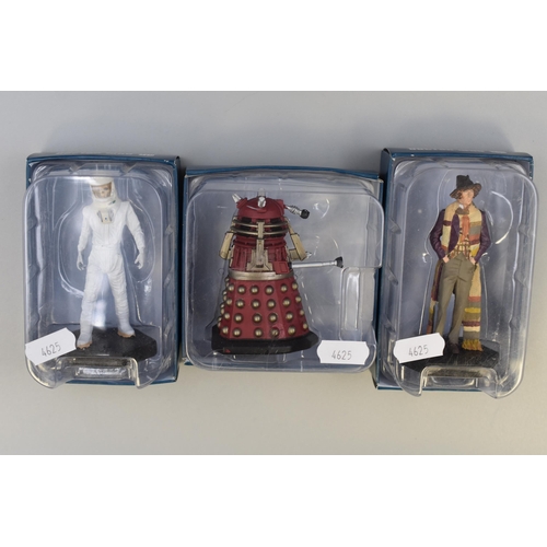 114 - Three 'Doctor Who' Eaglemoss Figures With Magazines, No's 13, 16 and 17, Supreme Dalek ( The Stolen ... 