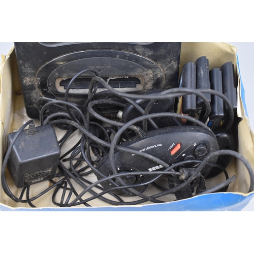 377 - Saga Mega Drive 16-Bit Gaming Console complete with Four Games, Two Controllers, Power and patch lea... 