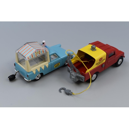 126 - Two Corgi Die-Cast Models ( Re-Issue) Musical Ford Thames 'Walls' Ice Cream Van ( With Sliding Windo... 