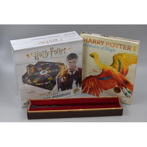 406 - Collection of Harry Potter Items to include a Brand New Sealed Trivial Pursuit Game, A History of Ma... 