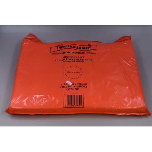 407 - 500 Worthminster High Quality Clear Polythene Bags Suitable for Food Use, 20