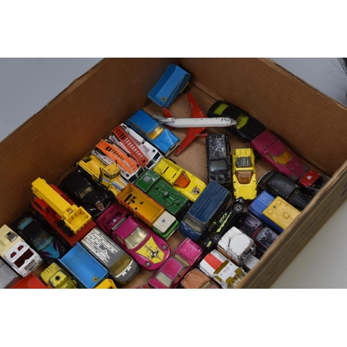 492 - A Large Selection of Playworn Diecast Vehicles, Includes Matchbox, 1/18 Ferrari 348 Maisto Model, An... 