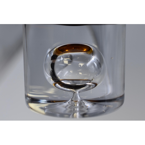 172 - LSA Amber/ Smoked brown Glass Vase with Bubble Base (9.5