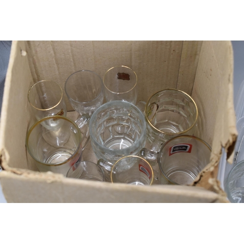 514 - Mixed Collection of Vintage Collectable Drinking Glasses and a Demijohn to include Gold label, Black... 