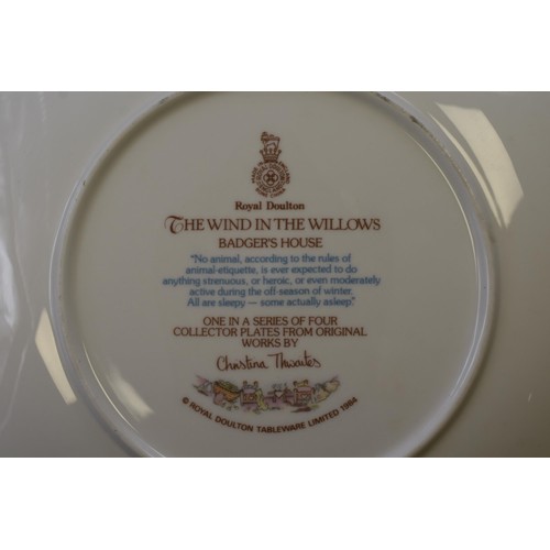 195 - A Set of Four Royal Doulton The Wind in The Willows Collectors Plates, Approx 8.5