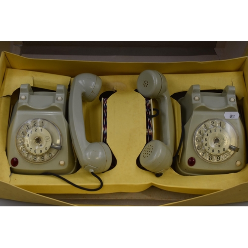 456 - 1965 Boxed Italian Set of Toy Telephones by L.A.C.