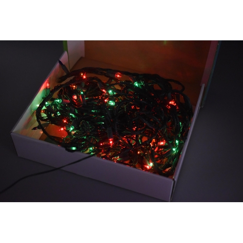 457 - Christmas outdoor lights with 140 multicoloured bulbs and 8 different functions, spare bulbs, workin... 