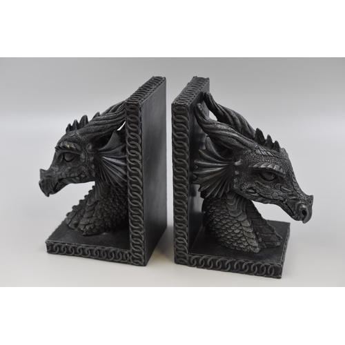 239 - A Pair of Fantasy Dragon Bookends, Approx 7.5