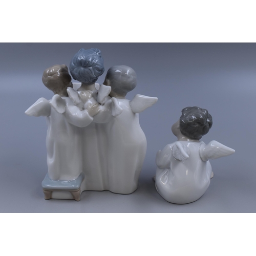 241 - Two Lladro Fine Porcelain Angel Figures (Tallest 7.5