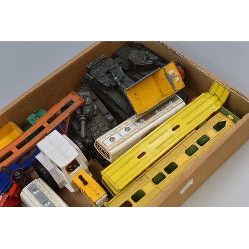 478 - A Selection of Thirteen Playworn Diecast Vehicles, Includes Corgi, Matchbox, Crescent and More