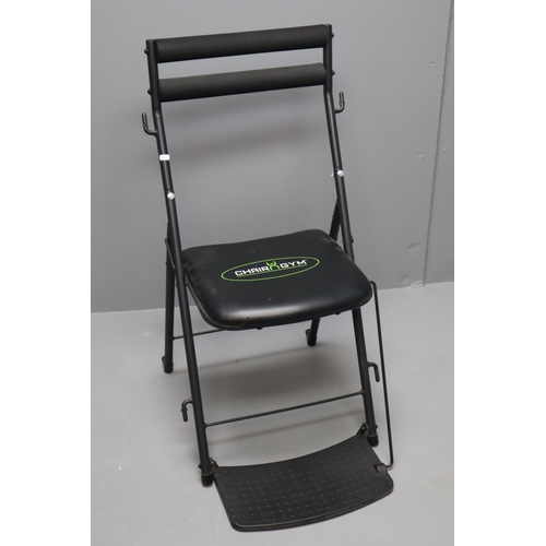 554 - A Folding Exercise Chair Gym, With Accessories (Elastics and Twister)