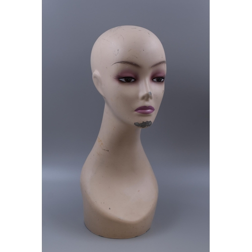 763 - Mid Century Plastic Manequin Display Bust 18